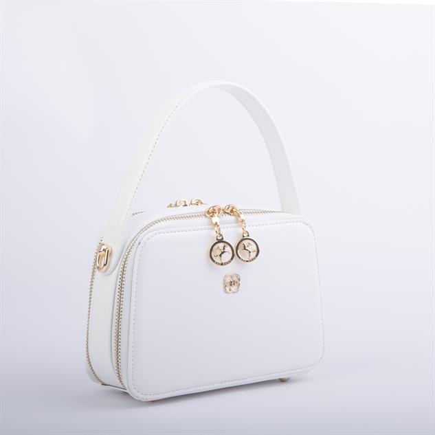Nas Bag Kadın Mini El ve Çapraz Çanta Beyaz  (en:20 boy :15)