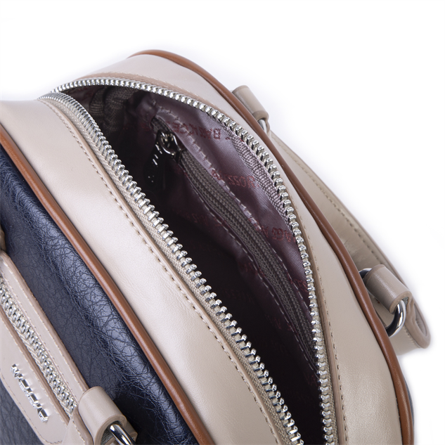 Nas Bag Kadın Mini El ve Çapraz Çanta Lacivert Kum Taba Victoria