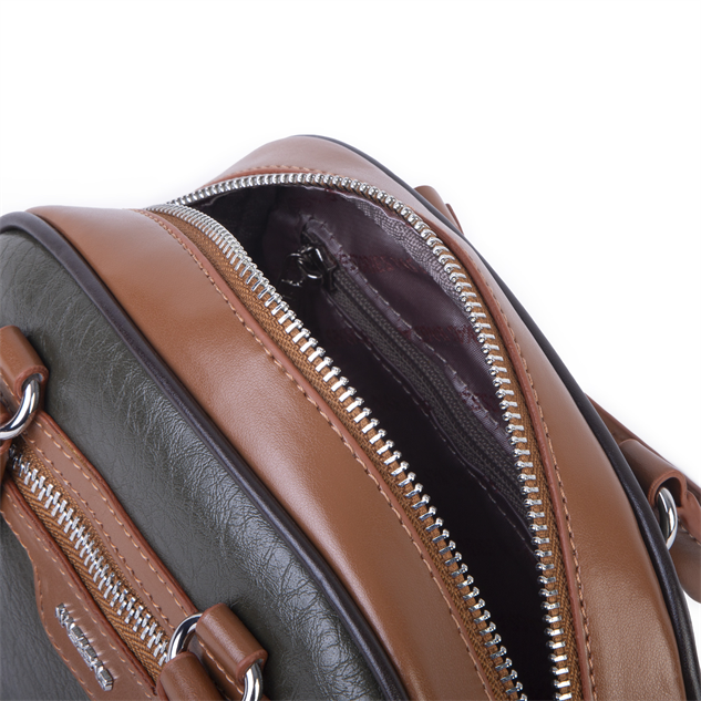 Nas Bag Kadın Mini El ve Çapraz Çanta Haki Taba Kahve Victoria