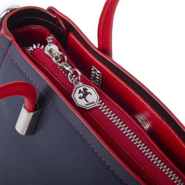 Nas Bag Kadın Mini El ve Çapraz Çanta Lacivert  Kırmızı 