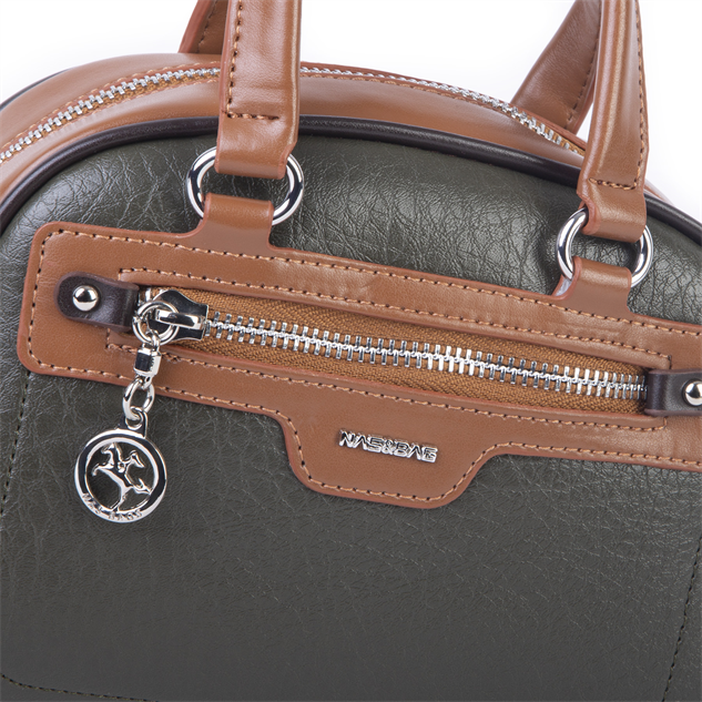 Nas Bag Kadın Mini El ve Çapraz Çanta Haki Taba Kahve Victoria