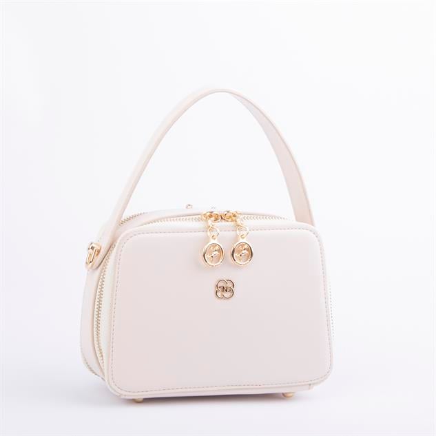 Nas Bag Kadın Mini El ve Çapraz Çanta Krem (en:20 boy :15)
