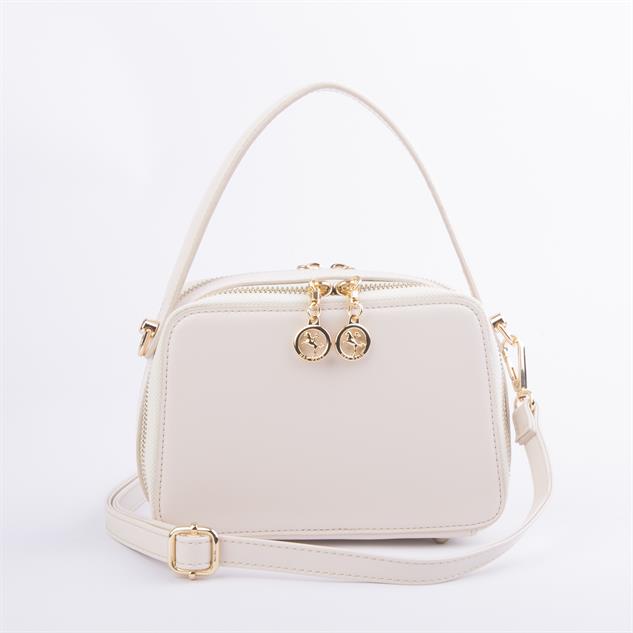 Nas Bag Kadın Mini El ve Çapraz Çanta Krem (en:20 boy :15)