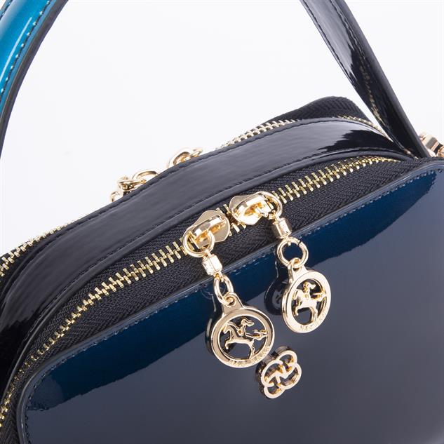Nas Bag Kadın Mini El ve Çapraz Çanta Lacivert Dumanlı (en:20 boy :15)