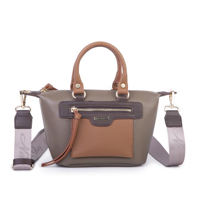 Nas Bag Kadın Mini El ve Postacı Çantası Vizon Taba Kahve Lopez