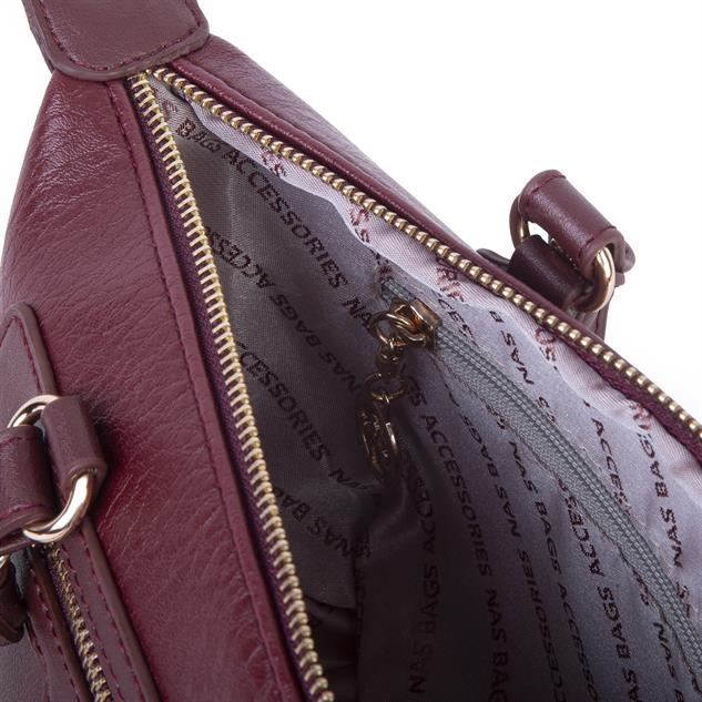 Nas Bag Kadın Mini El ve Postacı Çantası Bordo Victoria