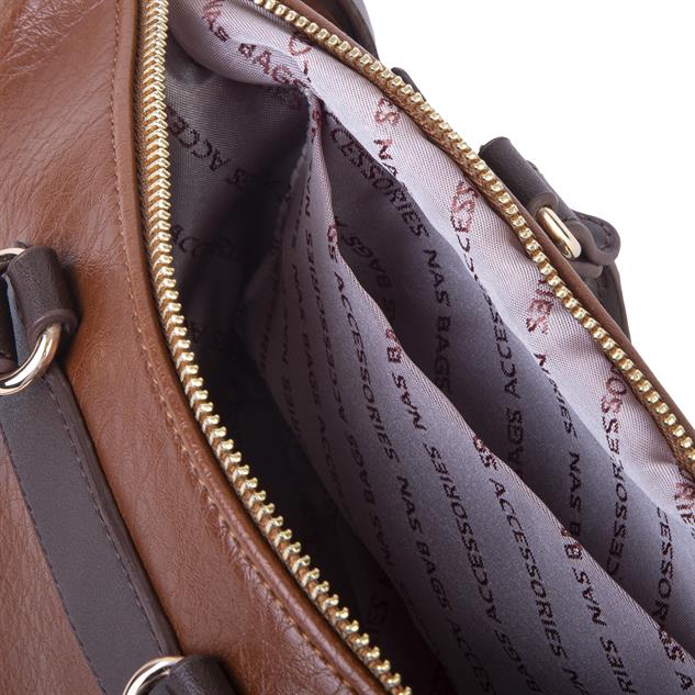 Nas Bag Kadın Mini El ve Postacı Çantası Taba Kahve Victoria