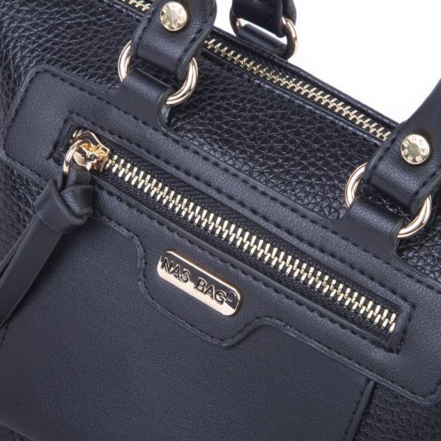 Nas Bag Kadın Mini El ve Postacı Çantası Siyah Lopez 