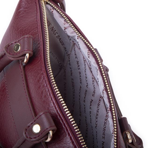 Nas Bag Kadın Mini El ve Postacı Çantası Bordo Victoria