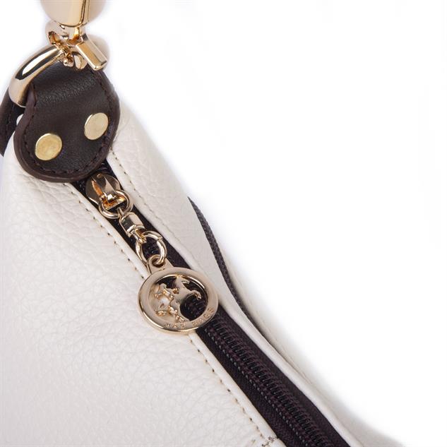 Nas Bag Kadın Mini Omuz ve Çapraz Çanta Örgülü Askılı (en: 23 cm , boy: 14 cm) Krem Kahve Lopez