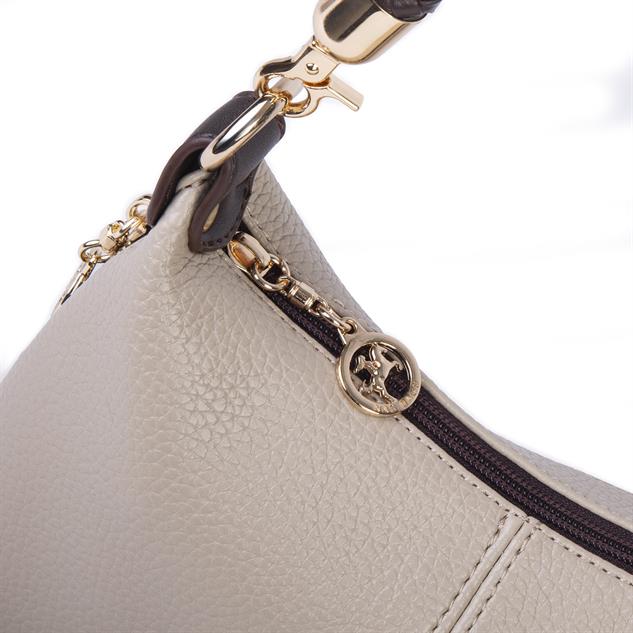 Nas Bag Kadın Mini Omuz ve Çapraz Çanta Örgülü Askılı (en: 23 cm , boy: 14 cm)  Kum Kahve Lopez