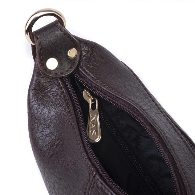 Nas Bag Kadın Mini Omuz ve Çapraz Çanta Örgülü Askılı (en: 23 cm , boy: 14 cm)Kahve Victoria