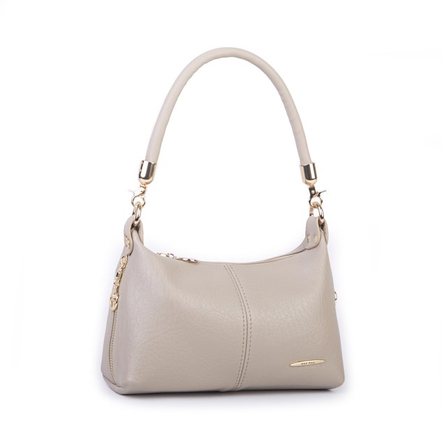 Nas Bag Kadın Mini Omuz ve Çapraz Çanta Örgülü Askılı (en: 23 cm , boy: 14 cm) Kum