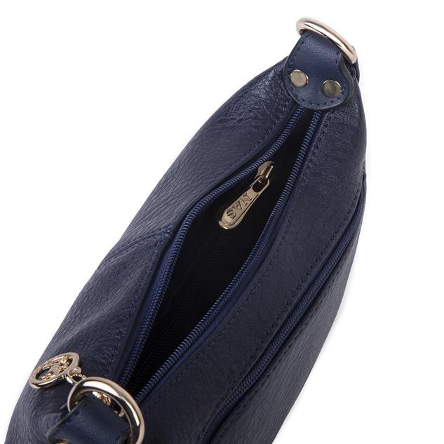 Nas Bag Kadın Mini Omuz ve Çapraz Çanta Örgülü Askılı (en: 23 cm , boy: 14 cm) Lacivert  Victoria