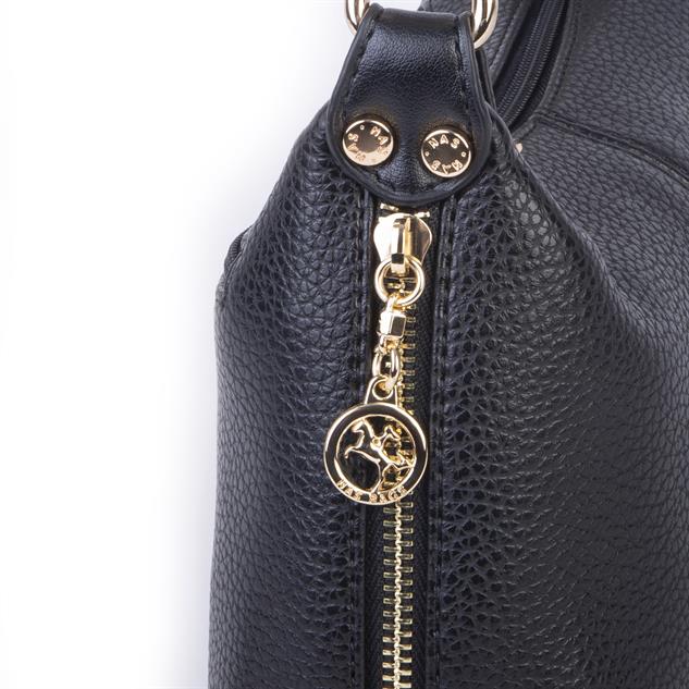 Nas Bag Kadın Mini Omuz ve Çapraz Çanta Örgülü Askılı (en: 23 cm , boy: 14 cm) Siyah Lopez