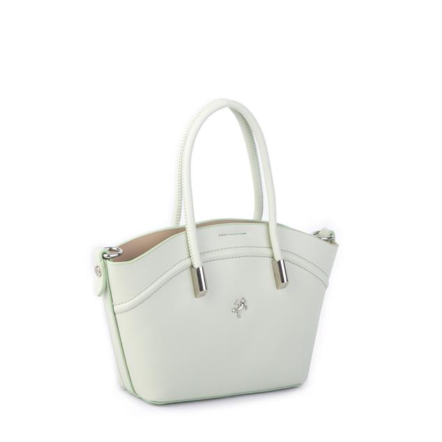 Nas Bag Kadın Mini Sepet Çanta El ve Çapraz Çanta Mint Yeşili Golf  ( 20x18cm)