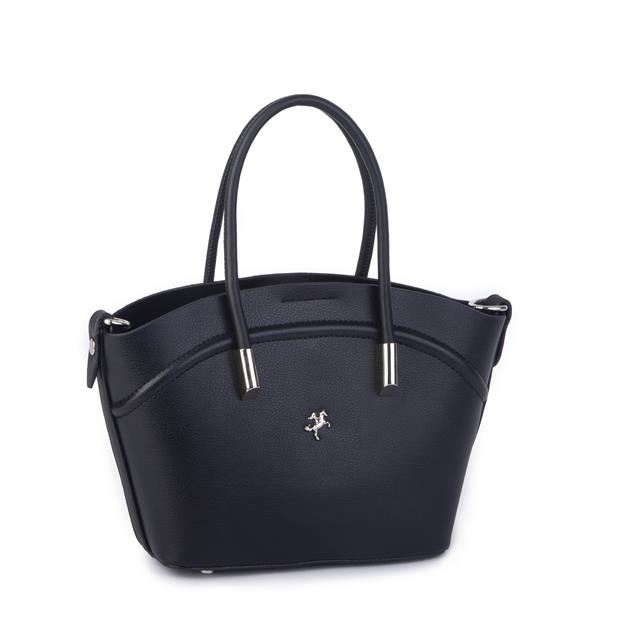 Nas Bag Kadın Mini Sepet Çanta El ve Çapraz Çanta Siyah Golf  ( 20x18cm)