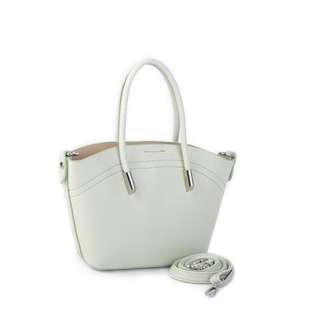 Nas Bag Kadın Mini Sepet Çanta El ve Çapraz Çanta Mint Yeşili Golf  ( 20x18cm)
