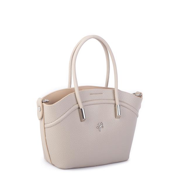 Nas Bag Kadın Mini Sepet Çanta El ve Çapraz Çanta Kum  Lopez ( 20x18cm)