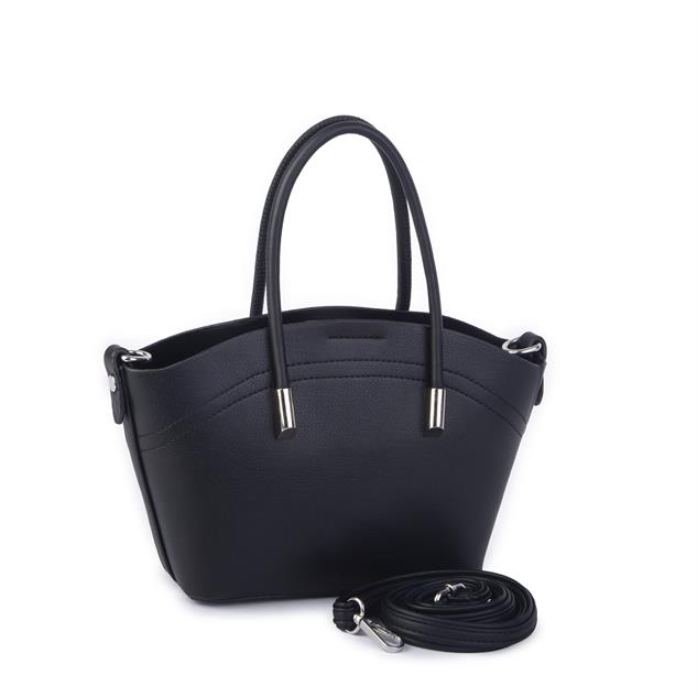 Nas Bag Kadın Mini Sepet Çanta El ve Çapraz Çanta Siyah Golf  ( 20x18cm)