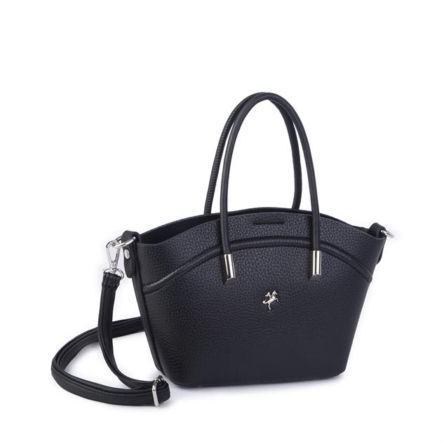 Nas Bag Kadın Mini Sepet Çanta El ve Çapraz Çanta Siyah Lopez ( 20x18cm)