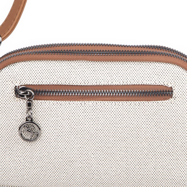 Nas Bag Kadın Mini  Şık Çapraz Çanta  Kum Taba Kanvas