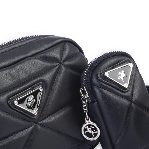 Nas Bag Kadın Mini Spor Kapitone Mini Cüzdanlı Çapraz Çanta Siyah
