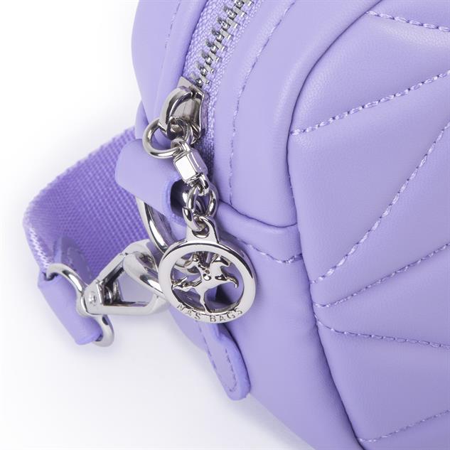 Nas Bag Kadın Mini Spor Kapitone Mini Cüzdanlı Çapraz Çanta Lila
