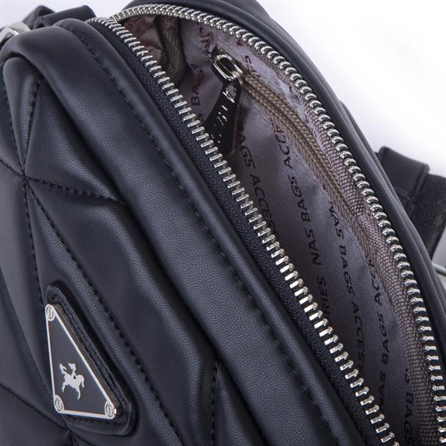 Nas Bag Kadın Mini Spor Kapitone Mini Cüzdanlı Çapraz Çanta Siyah
