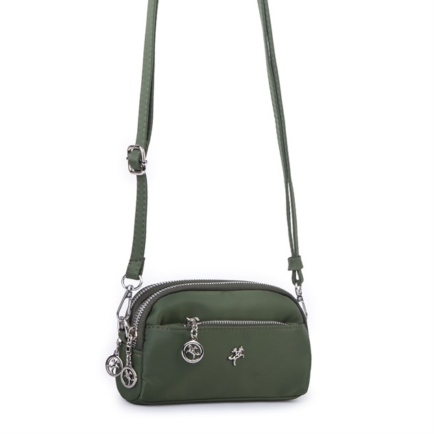 Nas Bag Kadın Mini Spor Şık Günlük Postacı Çapraz Çanta (en 18 cm , boy 10 cm ) Haki