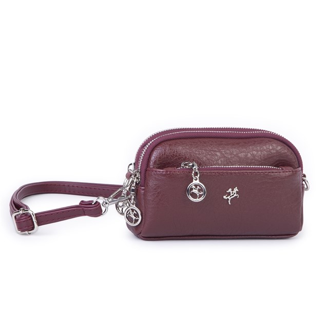Nas Bag Kadın Mini Spor Şık Günlük Postacı Çapraz Çanta (en 18 cm , boy 10 cm ) Bordo Victoria