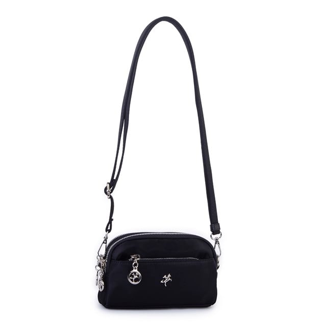 Nas Bag Kadın Mini Spor Şık Günlük Postacı Çapraz Çanta (en 18 cm , boy 10 cm ) Siyah