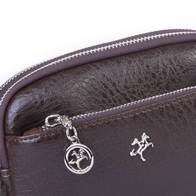 Nas Bag Kadın Mini Spor Şık Günlük Postacı Çapraz Çanta (en 18 cm , boy 10 cm ) Kahve Victoria