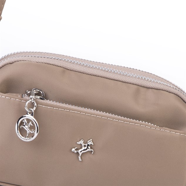 Nas Bag Kadın Mini Spor Şık Günlük Postacı Çapraz Çanta (en 18 cm , boy 10 cm ) Vizon