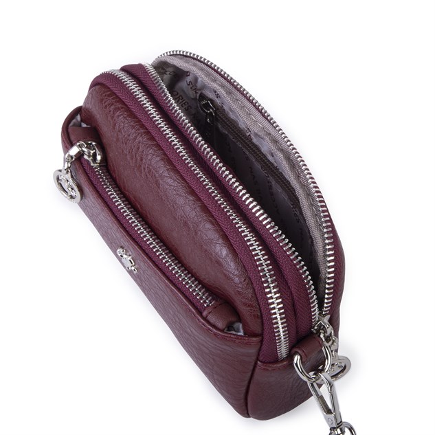 Nas Bag Kadın Mini Spor Şık Günlük Postacı Çapraz Çanta (en 18 cm , boy 10 cm ) Bordo Victoria