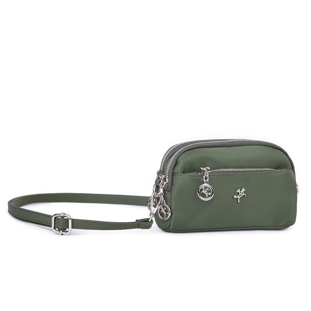 Nas Bag Kadın Mini Spor Şık Günlük Postacı Çapraz Çanta (en 18 cm , boy 10 cm ) Haki