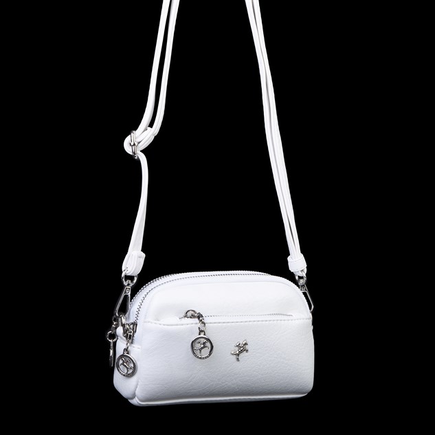 Nas Bag Kadın Mini Spor Şık Günlük Postacı Çapraz Çanta (en 18 cm , boy 10 cm ) Beyaz Victoria