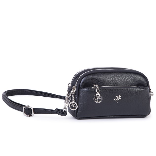 Nas Bag Kadın Mini Spor Şık Günlük Postacı Çapraz Çanta (en 18 cm , boy 10 cm ) Siyah Victoria
