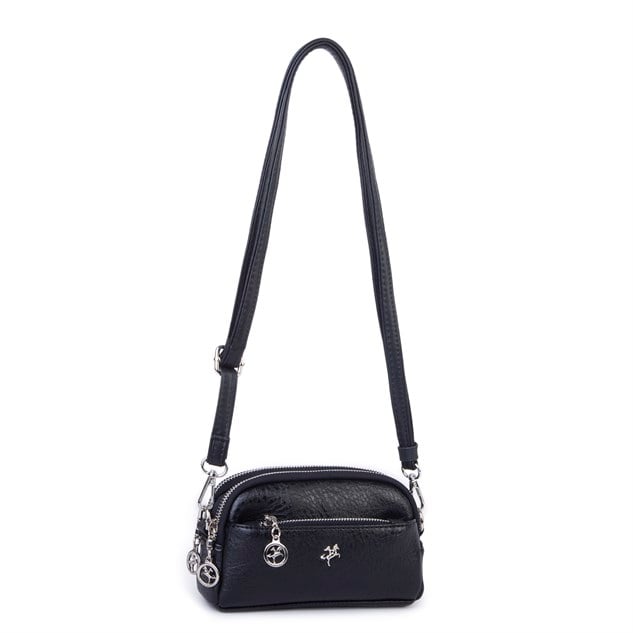 Nas Bag Kadın Mini Spor Şık Günlük Postacı Çapraz Çanta (en 18 cm , boy 10 cm ) Siyah Victoria