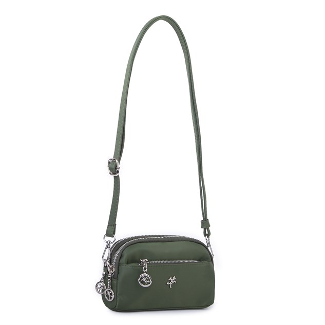 Nas Bag Kadın Mini Spor Şık Günlük Postacı Çapraz Çanta (en 18 cm , boy 10 cm ) Haki