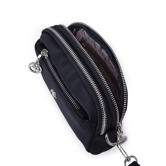 Nas Bag Kadın Mini Spor Şık Günlük Postacı Çapraz Çanta (en 18 cm , boy 10 cm ) Siyah
