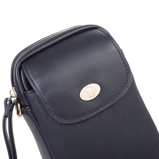 Nas Bag Kadın Mini Telefonluk Çapraz Çanta (en 10 cm , boy 16 cm) Siyah