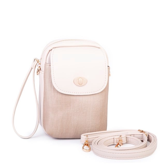 Nas Bag Kadın Mini Telefonluk Çapraz Çanta (en 10 cm , boy 16 cm) Kum
