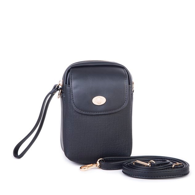 Nas Bag Kadın Mini Telefonluk Çapraz Çanta (en 10 cm , boy 16 cm) Siyah