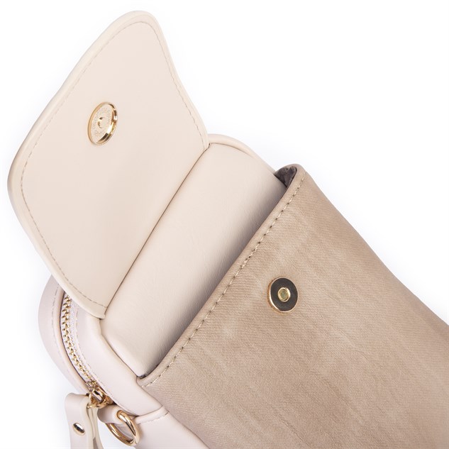 Nas Bag Kadın Mini Telefonluk Çapraz Çanta (en 10 cm , boy 16 cm) Kum