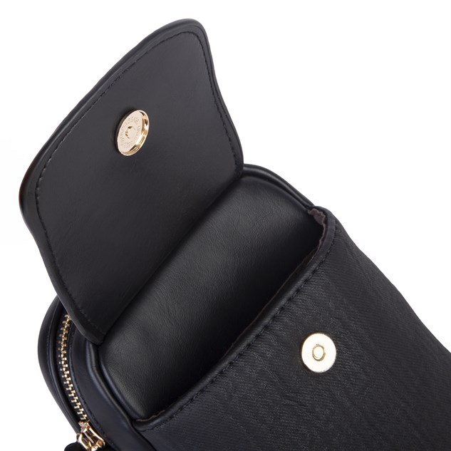 Nas Bag Kadın Mini Telefonluk Çapraz Çanta (en 10 cm , boy 16 cm) Siyah