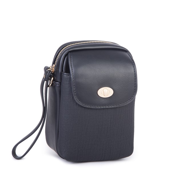 Nas Bag Kadın Mini Telefonluk Çapraz Çanta (en 10 cm , boy 16 cm) Siyah