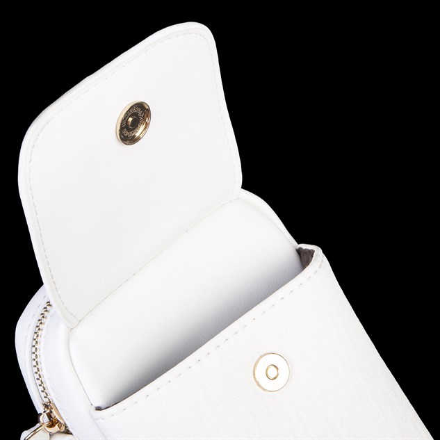 Nas Bag Kadın Mini Telefonluk Çapraz Çanta (en 10 cm , boy 16 cm) Beyaz