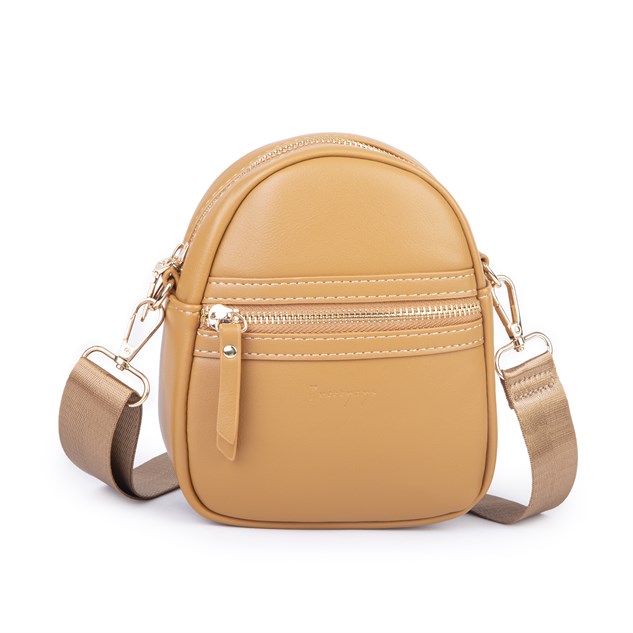 Nas Bag Kadın Mini Telefonluk Postacı Çantası (en : 14 cm ; boy: 18 cm ) Taba