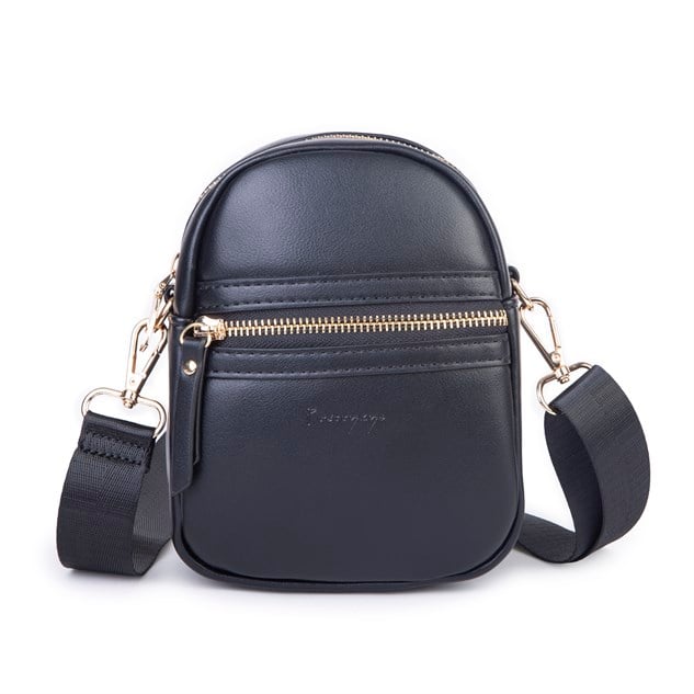 Nas Bag Kadın Mini Telefonluk Postacı Çantası (en : 14 cm ; boy: 18 cm ) Siyah